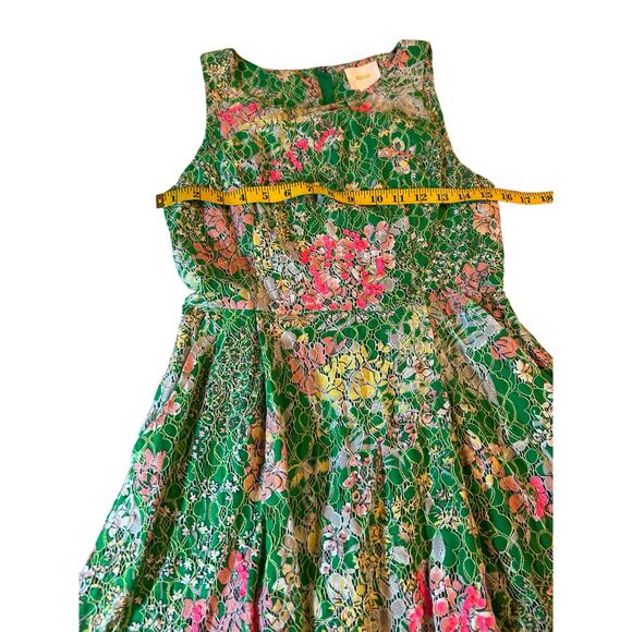 Anthropologie Maeve Verbena Green and Pink Floral Dress - Size 4 - Picture 5 of 16